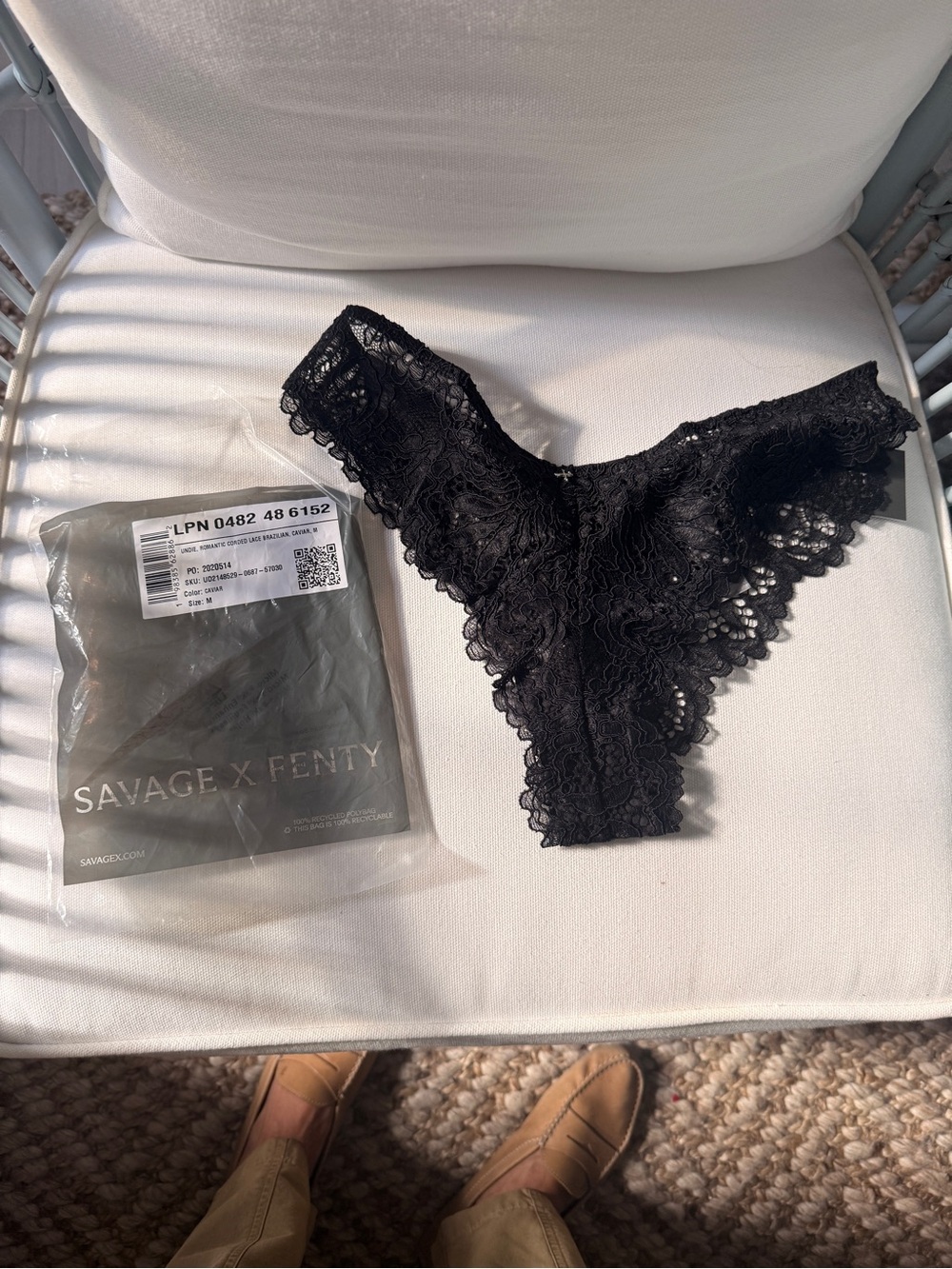 Savage X Fenty Black Floral Lace Bikini